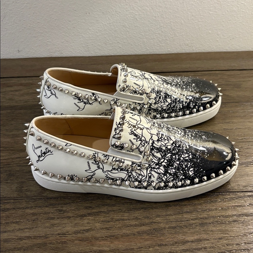EUC [Christian Louboutin] Pik Boat Patent Spikes Slip-On LTD Men’s US 7 / EU 40 - Picture 3 of 12